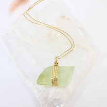 Load image into Gallery viewer, NZ-made bespoke green calcite crystal pendant with 18&quot; chain | ASH&amp;STONE Crystals Shop Auckland NZ
