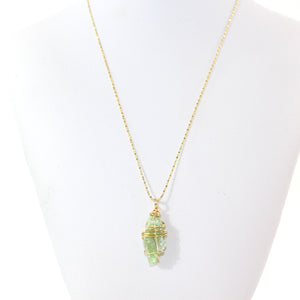 Bespoke NZ-made green kyanite crystal pendant necklace | ASH&STONE Crystal Jewellery Shop Auckland NZ