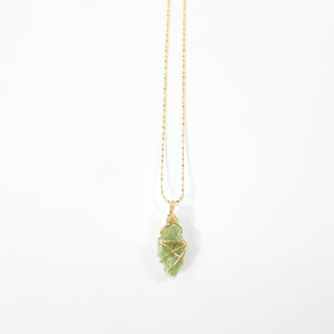 Bespoke NZ-made green kyanite crystal pendant necklace | ASH&STONE Crystal Jewellery Shop Auckland NZ