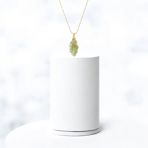 Bespoke NZ-made green kyanite crystal pendant necklace | ASH&STONE Crystal Jewellery Shop Auckland NZ