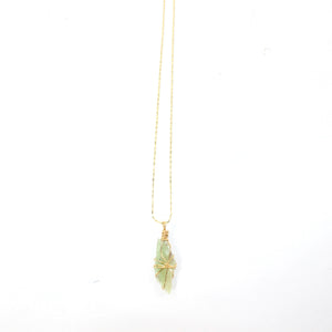 Bespoke NZ-made green kyanite crystal pendant necklace | ASH&STONE Crystal Jewellery Shop Auckland NZ