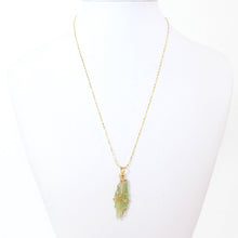 Load image into Gallery viewer, Bespoke NZ-made green kyanite crystal pendant necklace | ASH&amp;STONE Crystal Jewellery Shop Auckland NZ
