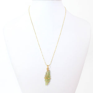 Bespoke NZ-made green kyanite crystal pendant necklace | ASH&STONE Crystal Jewellery Shop Auckland NZ