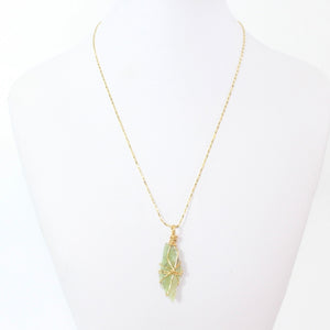 Bespoke NZ-made green kyanite crystal pendant necklace | ASH&STONE Crystal Jewellery Shop Auckland NZ