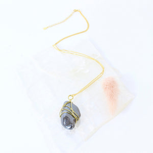 Bespoke NZ-made hematite crystal pendant with 18" chain | ASH&STONE Crystals Shop Auckland NZ