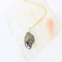 Load image into Gallery viewer, Bespoke NZ-made hematite crystal pendant with 18&quot; chain | ASH&amp;STONE Crystals Shop Auckland NZ
