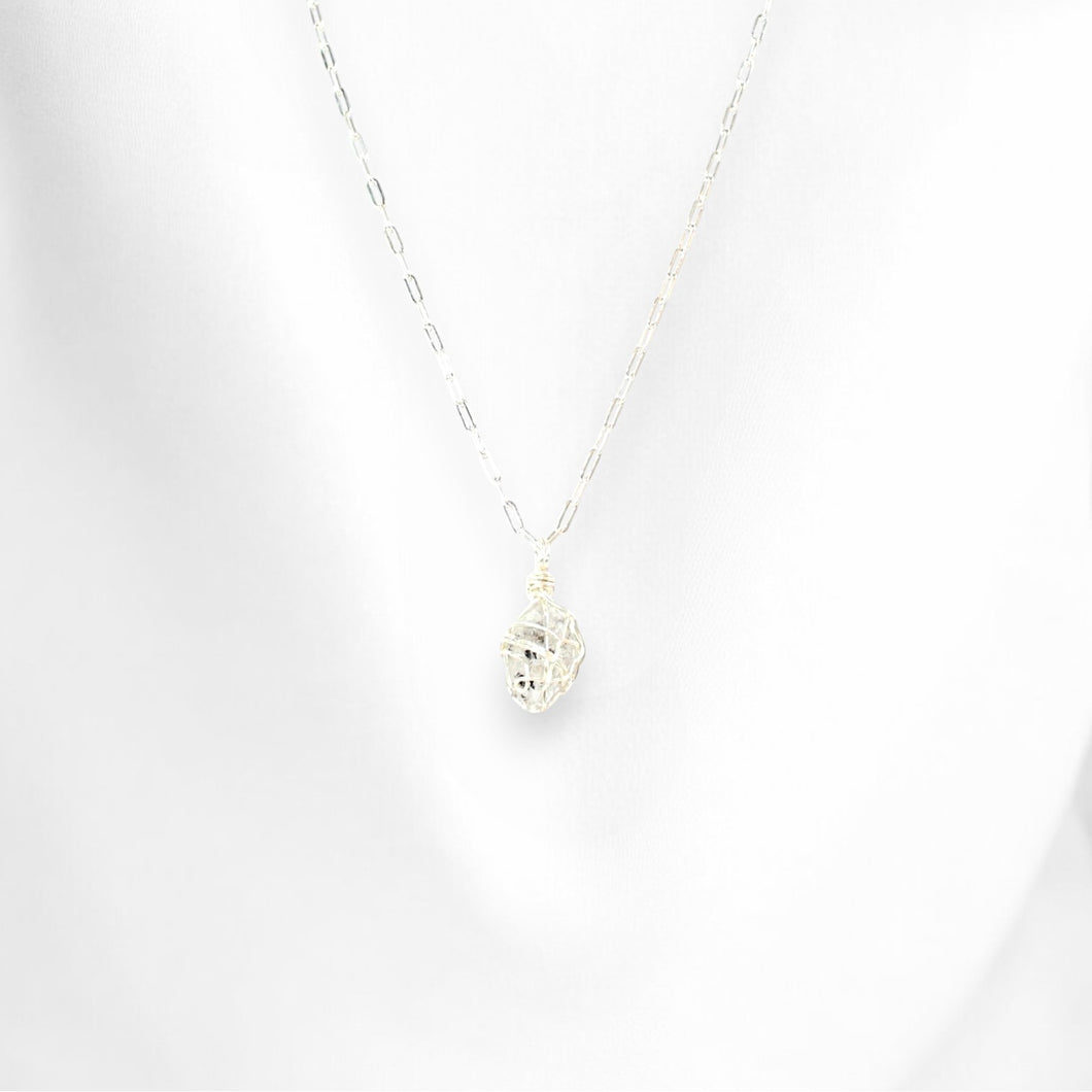 Genuine AA-Grade Herkimer diamond pendant necklace ~bespoke by design jewellery collection~