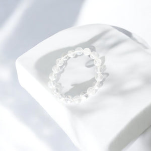 NZ-made clear quartz crystal bracelet 10mm | ASH&STONE Crystal Jewellery Shop Auckland NZ