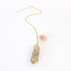 Bespoke NZ-made Kundalini natural citrine crystal pendant with 20" chain | ASH&STONE Crystal Jewellery Shop Auckland NZ