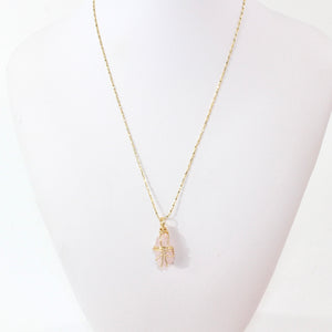 NZ-made natural pink kunzite crystal pendant necklace | ASH&STONE Crystal Jewellery Shop Auckland NZ