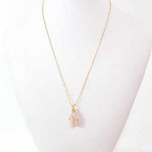 NZ-made natural pink kunzite crystal pendant necklace | ASH&STONE Crystal Jewellery Shop Auckland NZ