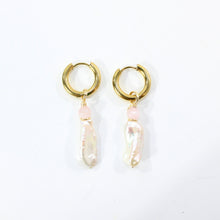 Load image into Gallery viewer, Bespoke NZ-made natural pink kunzite &amp; freshwater pearl crystal earrings | ASH&amp;STONE Crystal Jewellery Shop Auckland NZ
