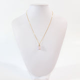 NZ-made natural pink kunzite crystal pendant: 24K gold-plated sterling silver chain | ASH&STONE Crystal Jewellery Shop Auckland NZ