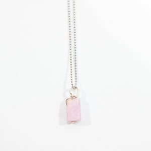 NZ-made natural pink kunzite crystal pendant necklace | ASH&STONE Crystal Jewellery Shop Auckland NZ