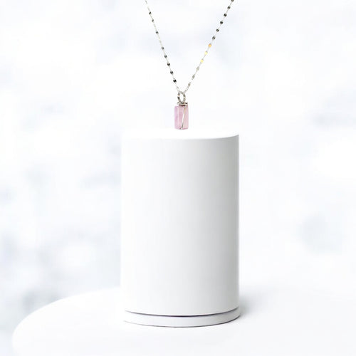 NZ-made natural pink kunzite crystal pendant necklace | ASH&STONE Crystal Jewellery Shop Auckland NZ