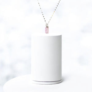 NZ-made natural pink kunzite crystal pendant necklace | ASH&STONE Crystal Jewellery Shop Auckland NZ