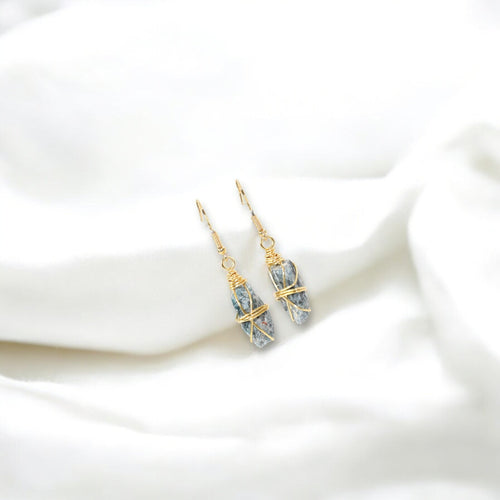 NZ-made bespoke kyanite crystal earrings  | ASH&STONE Crystal Jewellery Shop Auckland NZ