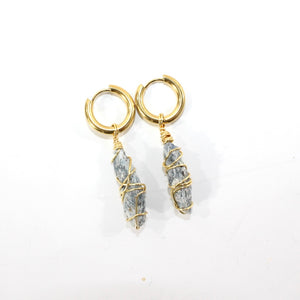 NZ-made bespoke kyanite crystal earrings  | ASH&STONE Crystal Jewellery Shop Auckland NZ