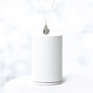 Bespoke NZ-made ocean blue kyanite crystal pendant necklace | ASH&STONE Crystal Jewellery Shop Auckland NZ