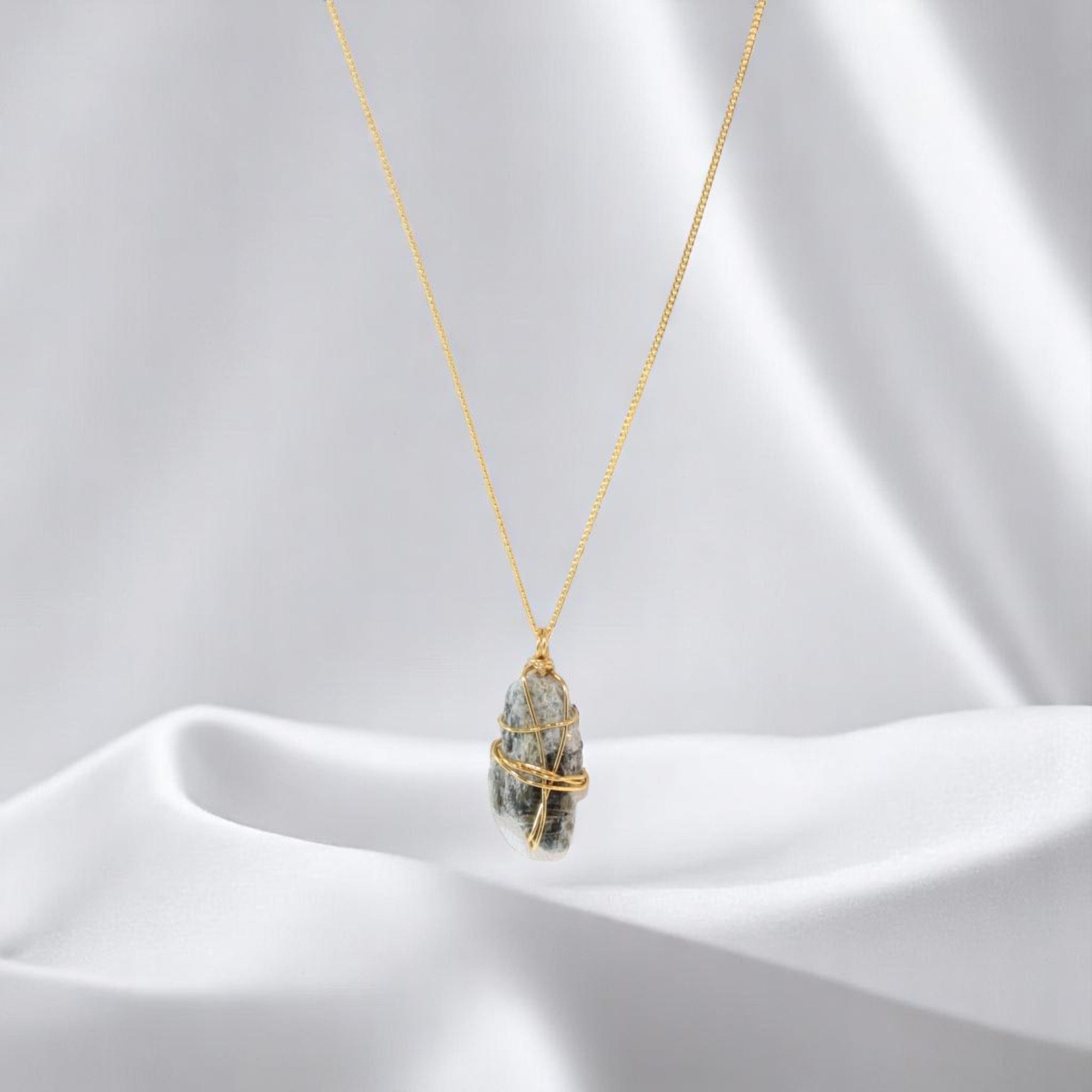 NZ-made kyanite crystal pendant necklace | ASH&STONE Crystal Jewellery Shop Auckland NZ