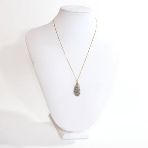 Bespoke NZ-made kyanite crystal pendant with 16" chain | ASH&STONE Crystal Jewellery Shop Auckland NZ 