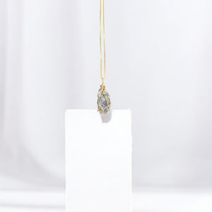 Bespoke NZ-made kyanite crystal pendant with 16" chain | ASH&STONE Crystal Jewellery Shop Auckland NZ 