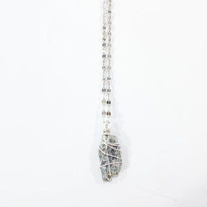 Bespoke NZ-made kyanite crystal pendant necklace  | ASH&STONE Crystal Jewellery Shop Auckland NZ