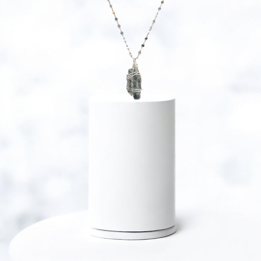 Bespoke NZ-made kyanite crystal pendant necklace  | ASH&STONE Crystal Jewellery Shop Auckland NZ