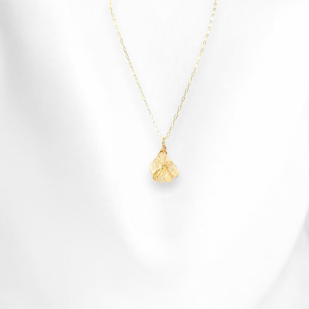 Bespoke NZ-made Libyan desert glass (extremely rare) crystal pendant necklace | ASH&STONE Crystal Jewellery Shop Auckland NZ