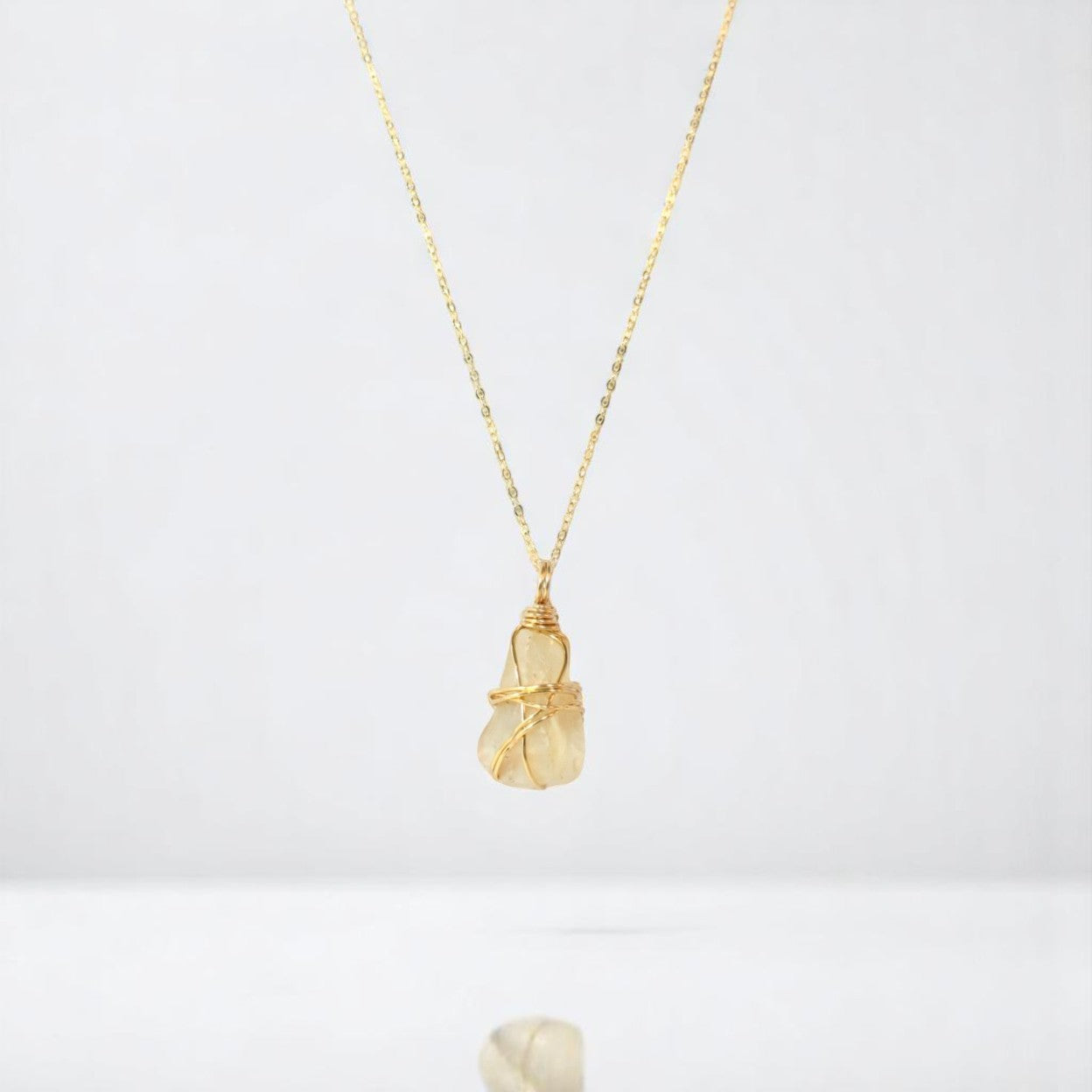 Bespoke NZ-made Libyan desert glass crystal pendant necklace | ASH&STONE Crystal Jewellery Shop Auckland NZ