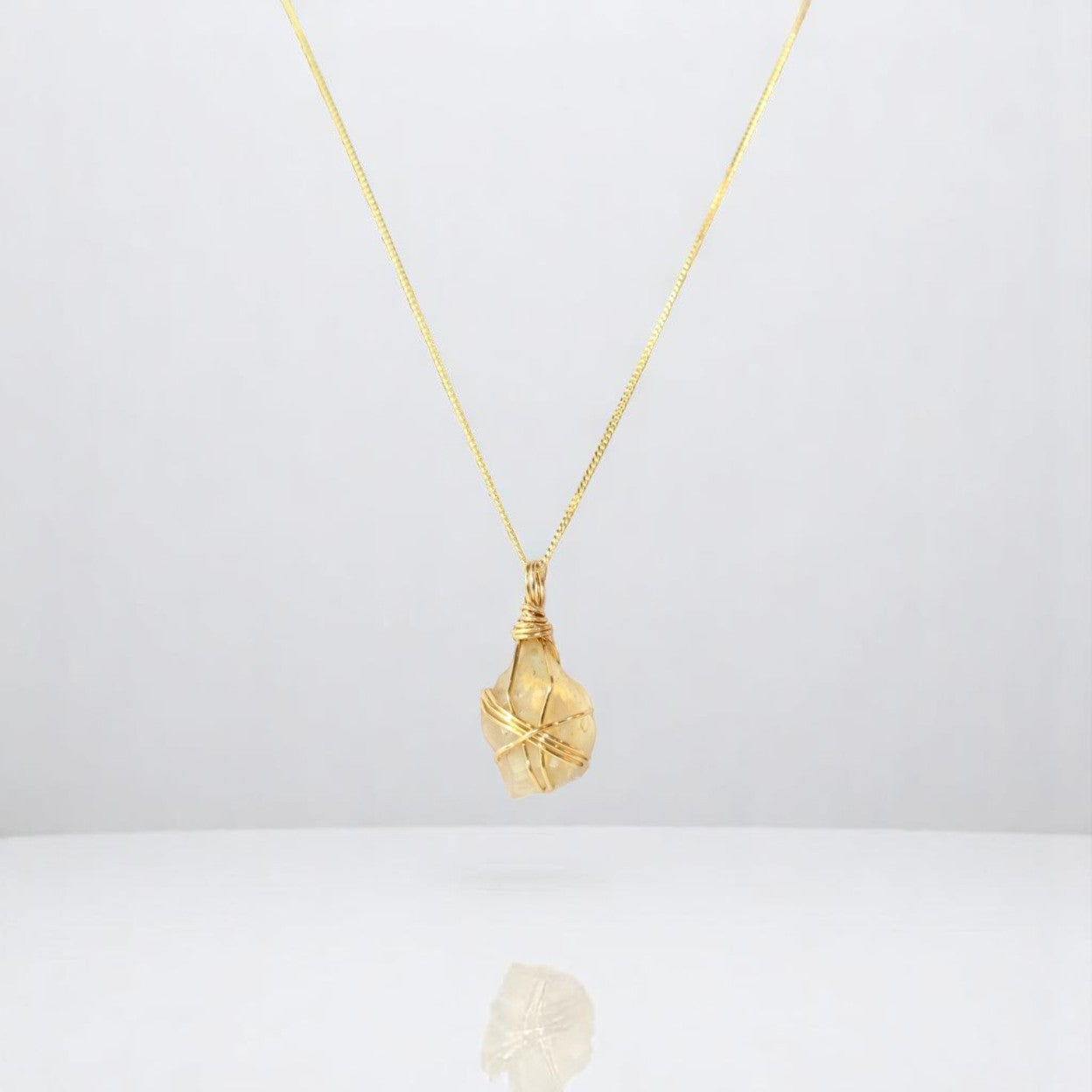 Bespoke NZ-made Libyan desert glass crystal pendant necklace | ASH&STONE Crystal Jewellery Shop Auckland NZ
