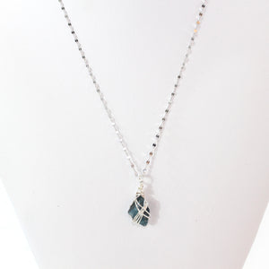 Bespoke NZ-made blue London topaz crystal pendant necklace | ASH&STONE Crystal Shop Auckland NZ