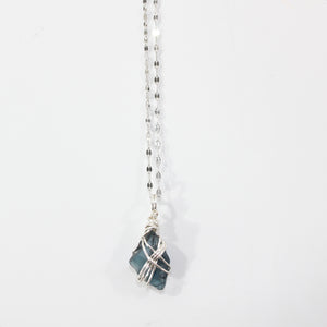 Bespoke NZ-made blue London topaz crystal pendant necklace | ASH&STONE Crystal Shop Auckland NZ