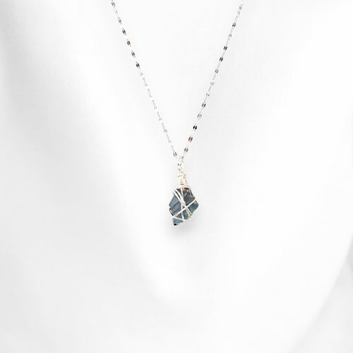 Bespoke NZ-made blue London topaz crystal pendant necklace | ASH&STONE Crystal Shop Auckland NZ