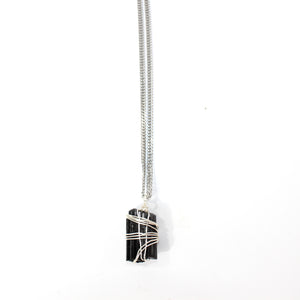 Men's black tourmaline crystal pendant necklace | ASH&STONE Crystal Jewellery Shop Auckland NZ