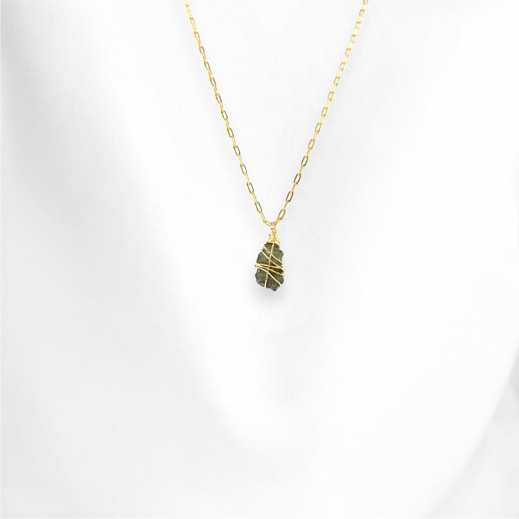 NZ-made genuine moldavite pendant necklace (extremely rare) | ASH&STONE Crystal Jewellery Shop Auckland NZ