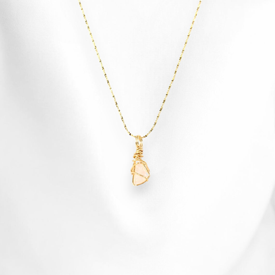 Morganite crystal pendant necklace | ASH&STONE Crystal Jewellery Shop Auckland NZ