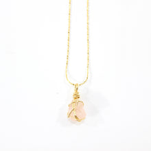 Load image into Gallery viewer, Morganite crystal pendant necklace 24K gold-plated sterling silver | ASH&amp;STONE Crystal Jewellery Shop Auckland NZ
