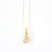 Load image into Gallery viewer, Morganite crystal pendant necklace 24K gold-plated sterling silver | ASH&amp;STONE Crystal Jewellery Shop Auckland NZ
