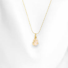 Load image into Gallery viewer, Morganite crystal pendant necklace 24K gold-plated sterling silver | ASH&amp;STONE Crystal Jewellery Shop Auckland NZ
