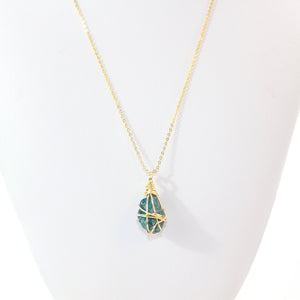 Natural neon apatite crystal pendant necklace | ASH&STONE Crystal Jewellery Shop Auckland NZ