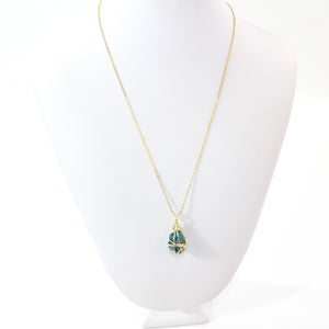 Natural neon apatite crystal pendant necklace | ASH&STONE Crystal Jewellery Shop Auckland NZ