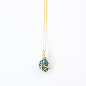 Natural neon apatite crystal pendant necklace | ASH&STONE Crystal Jewellery Shop Auckland NZ