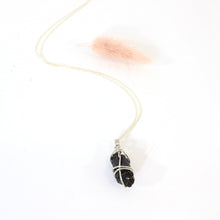 Load image into Gallery viewer, NZ-made bespoke black tourmaline crystal pendant with 18&quot; chain | ASH&amp;STONE Crystal Jewellery Shop Auckland NZ
