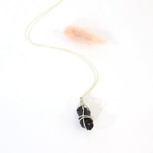 NZ-made bespoke black tourmaline crystal pendant with 18" chain | ASH&STONE Crystal Jewellery Shop Auckland NZ