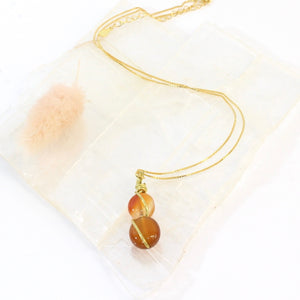 Bespoke carnelian crystal necklace with 16" chain | ASH&STONE Crystal Jewellery Shop Auckland NZ