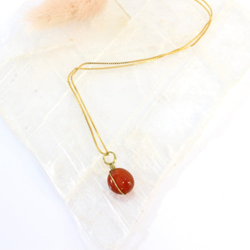 Bespoke carnelian crystal necklace with 16