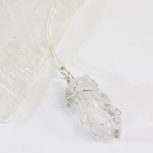 Load image into Gallery viewer, Bespoke NZ-made clear quartz crystal pendant with 20&quot; chain | ASH&amp;STONE Crystals Shop Auckland NZ
