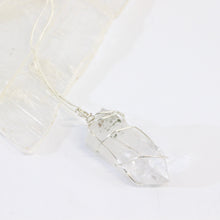 Load image into Gallery viewer, Bespoke NZ-made clear quartz crystal pendant with 20&quot; chain | ASH&amp;STONE Crystals Shop Auckland NZ

