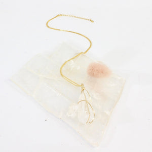 Bespoke NZ-made clear quartz crystal pendant with 18" chain | ASH&STONE Crystal Jewellery Shop Auckland NZ